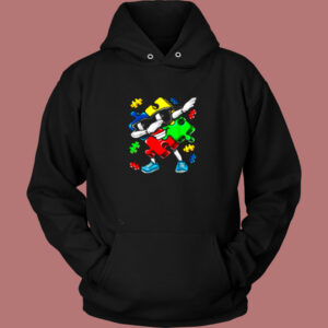 Autism Awareness Dabbing Puzzle Piece Vintage Hoodie