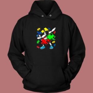 Autism Awareness Dabbing Puzzle Piece Vintage Hoodie