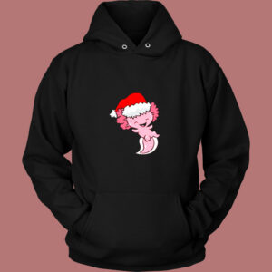 Axolotl With Santa Hat Cute Christmas Vintage Hoodie 1