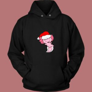 Axolotl With Santa Hat Cute Christmas Vintage Hoodie 2
