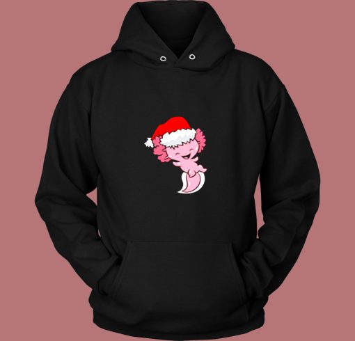 Axolotl With Santa Hat Cute Christmas Vintage Hoodie Axolotl With Santa Hat Cute Christmas Vintage Hoodie