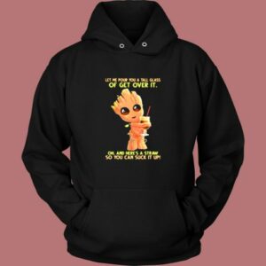 Baby Groot Gud Coffee Let Me Pour You A Tall Glass Vintage Hoodie