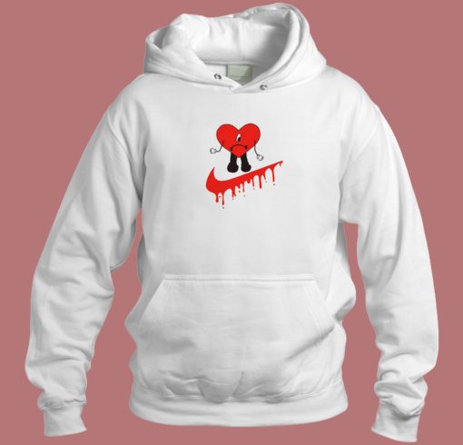 Bad Bunny Nike Sad Heart Parody Hoodie Style Bad Bunny Nike Sad Heart Parody Hoodie Style