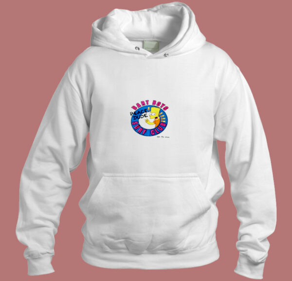 Bart Simpson Cartoon Surf Club Aesthetic Hoodie Style