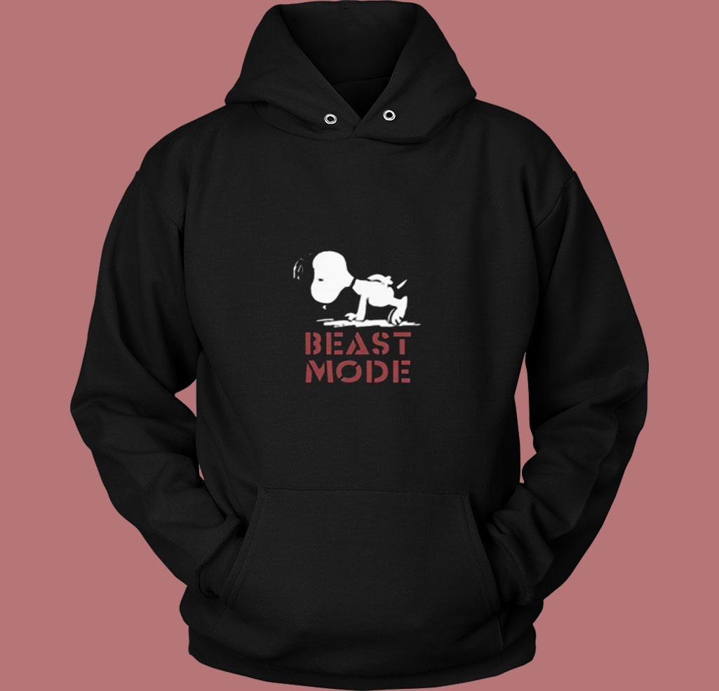 Beast Mode Gym Training Mode On Try Hard Snoopy 80s Hoodie Beast Mode Gym Training Mode On Try Hard Snoopy 80s Hoodie