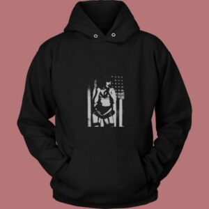 Bettie American Flag Retro Pin Up Girl 80s Hoodie 2