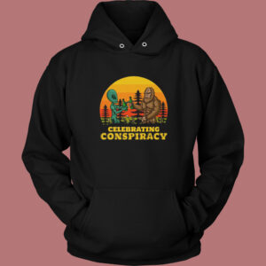 Bigfoot And Alien Celebrating Drink Hoodie Style
