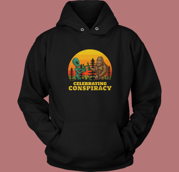 Bigfoot And Alien Celebrating Drink Hoodie Style