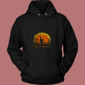 Bigfoot Holloween I Hate People Sunset 80s Hoodie 2