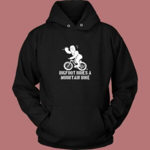 Bigfoot Rides A Mountain Bike Vintage Hoodie