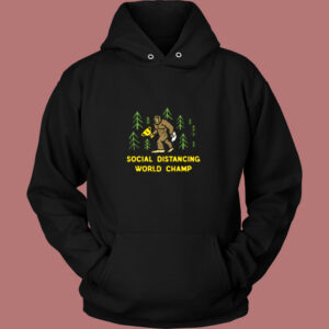 Bigfoot Social Distancing World Champ Vintage Hoodie 1