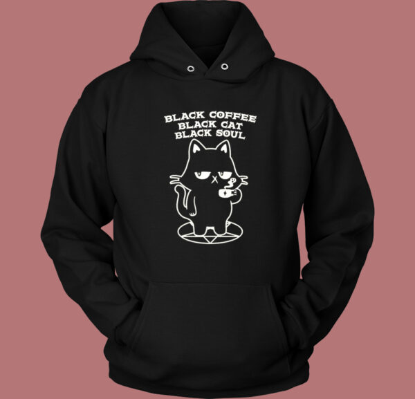 Black Coffee Black Cat Hoodie Style