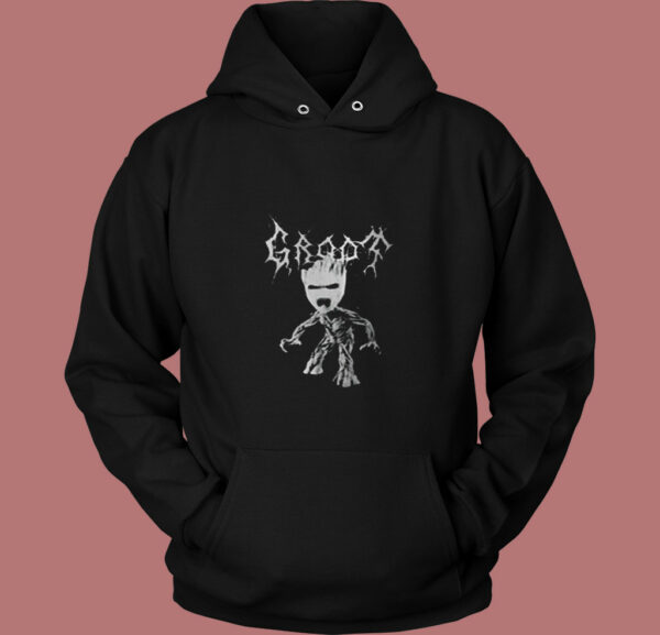 Black Metal Groot Guardians Of The Galaxy 80s Hoodie