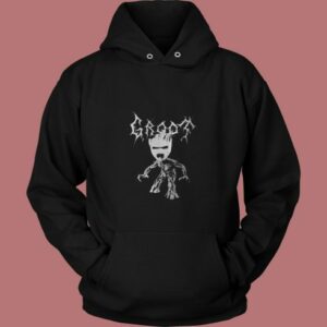 Black Metal Groot Guardians Of The Galaxy 80s Hoodie
