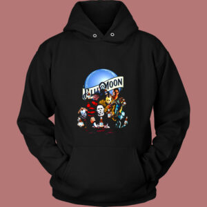 Blue Moon Beer Parody Killers Horror Halloween Vintage Hoodie