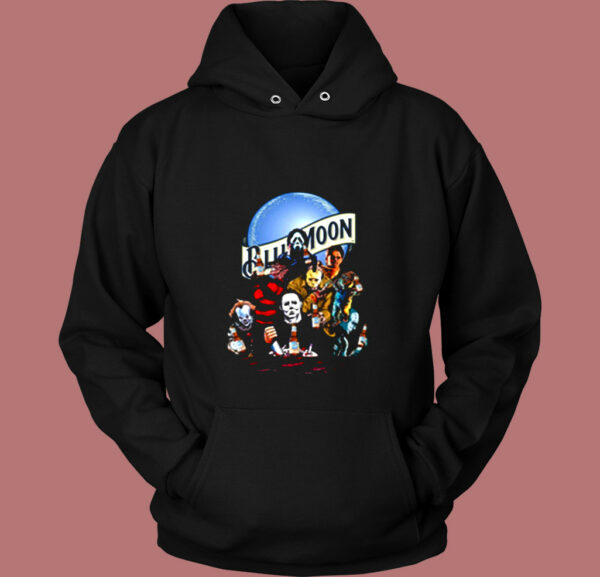 Blue Moon Beer Parody Killers Horror Halloween Vintage Hoodie