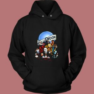 Blue Moon Beer Parody Killers Horror Halloween Vintage Hoodie