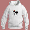 Boston Terrier In Santa Hat Christmas Aesthetic Hoodie Style