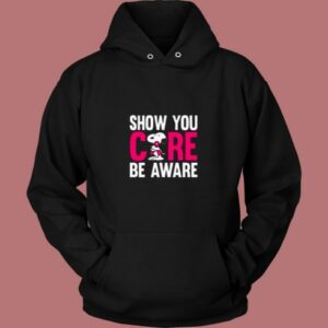 Breast Cancer Awareness Show You Care Be Aware Snoopy 80s Hoodie 2