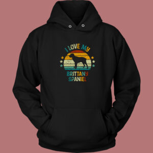 Brittany Spaniel Vintage Hoodie Style 1