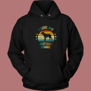Brittany Spaniel Vintage Hoodie Style 2