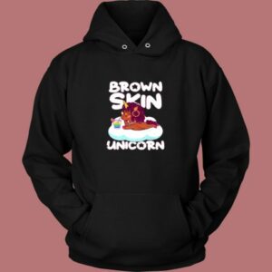Brown Skin Girl Melanin Unicorn Vintage Hoodie