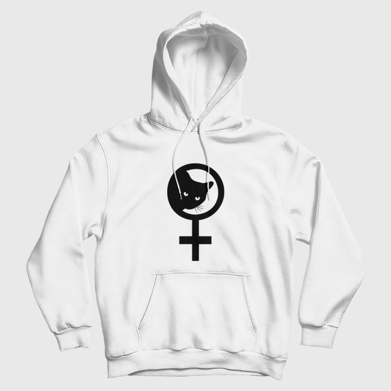 Cat Feminist Symbols Feminist Hoodie Cat Feminist Symbols Feminist Hoodie