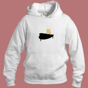 Cat Playing Piano Aesthetic Hoodie Style
