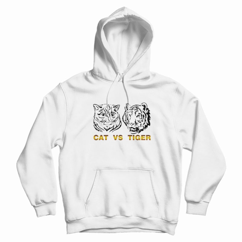 Cat Vs Tiger Black and White Version Hoodie Cat Vs Tiger Black and White Version Hoodie