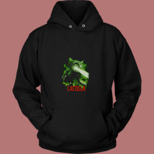 Catzilla Funny Cat Parody 80s Hoodie