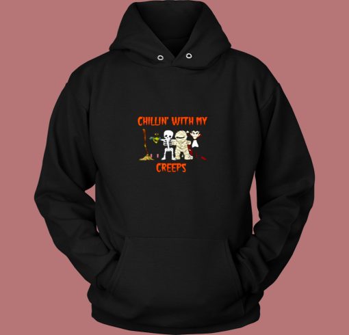 Chillin With My Creeps Vampire Halloween Vintage Hoodie Chillin With My Creeps Vampire Halloween Vintage Hoodie