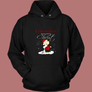 Christmas Begins With Christ Snoopy And Charlie Vintage Hoodie
