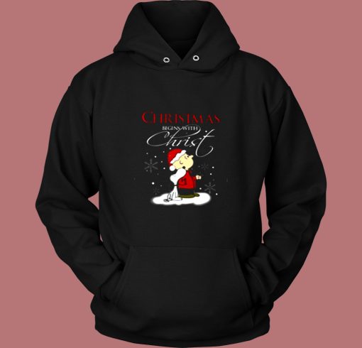 Christmas Begins With Christ Snoopy And Charlie Vintage Hoodie Christmas Begins With Christ Snoopy And Charlie Vintage Hoodie