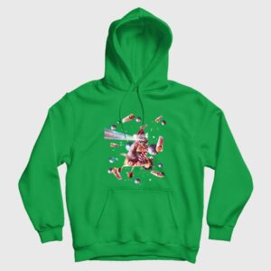 Christmas Pizza Cat Laser Eyes Hoodie 2