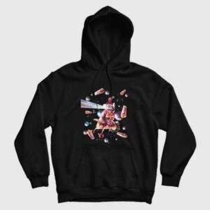 Christmas Pizza Cat Laser Eyes Hoodie 4