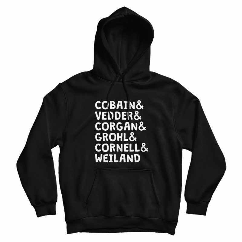 Cobain and Vedder and Corgan Hoodie Cobain and Vedder and Corgan Hoodie