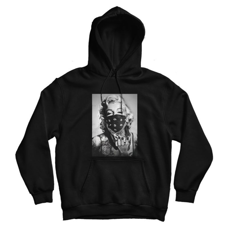 Coolest Marilyn Monroe Black Bandana Hoodie Coolest Marilyn Monroe Black Bandana Hoodie
