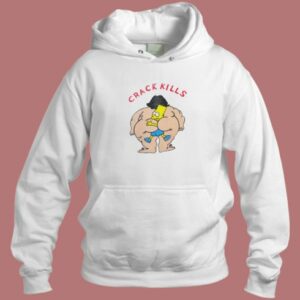 Crack Kills Bart 80s Hoodie Style