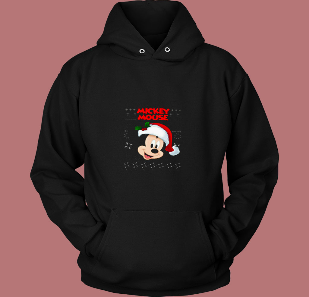 Cute Mickey Mouse Santa Christmas 80s Hoodie Cute Mickey Mouse Santa Christmas 80s Hoodie