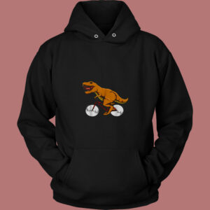 Cycling Dinosaur T Rex Riding Road Bike Mtb 80s Hoodie 1