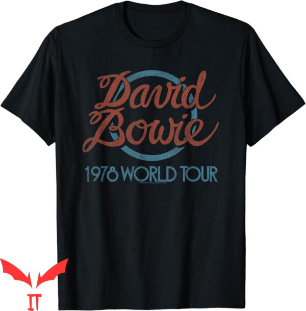 David Bowie Tour T-Shirt 1978 World Tour Logo Guitar