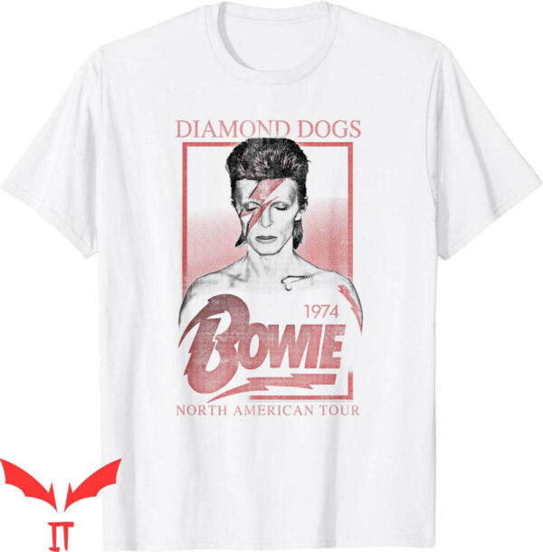 David Bowie Tour T-Shirt Diamond Dogs Tour Guitar Sketch