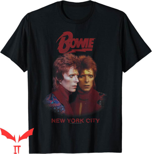 David Bowie Tour T-Shirt New York City Tour Guitar Sketch