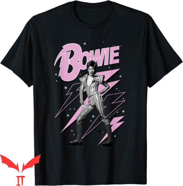 David Bowie Tour T-Shirt Pink Lightning Starman Guita