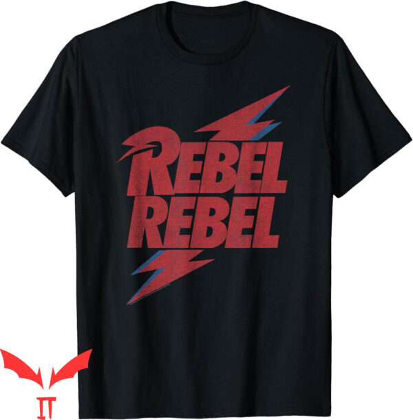 David Bowie Tour T-Shirt Rebel Rebel Lightning Lyric