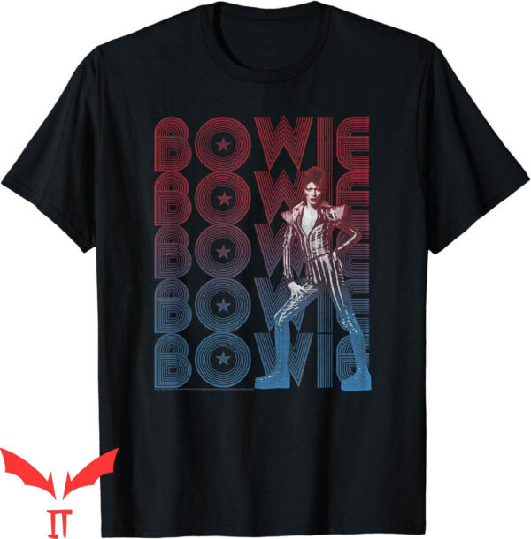 David Bowie Tour T-Shirt Rise And Fall Guitar Sketch Lyric