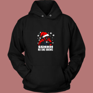 Deadpool Christmas Sshh No One Knows Vintage Hoodie 1