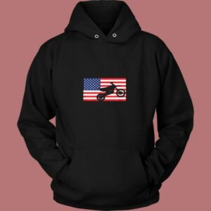 Dirt Bike American Flag Enduro Vintage Hoodie 2