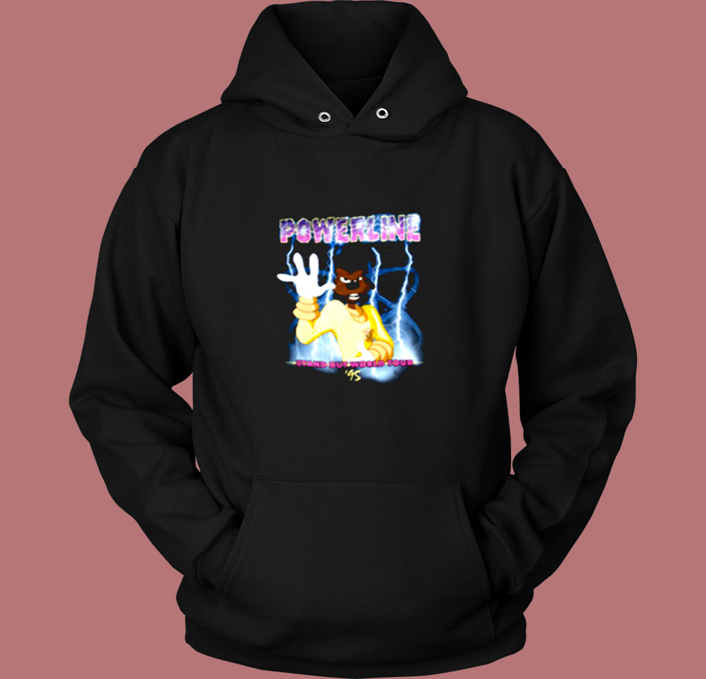 Disney A Goofy Powerline World Tour 95 Vintage Hoodie Disney A Goofy Powerline World Tour 95 Vintage Hoodie