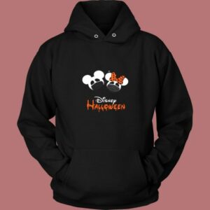 Disney Mickey And Minnie Halloween Quarantine Mask On Fun Together Holiday 007 Vintage Hoodie 2